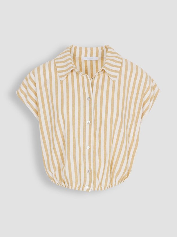 Ontdek de bieke katoen/linnenmix gestreepte blouse van By-Bar in de kleur okergeel bij Orangebag. Op werkdagen voor 21:45 besteld, morgen in huis.
