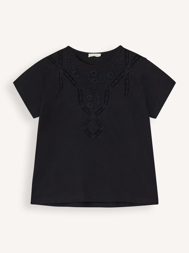 Ontdek de Revo katoenen T-shirt met borduursel van Louizon in de kleur zwart bij Orangebag. Op werkdagen voor 21:45 besteld, morgen in huis.
