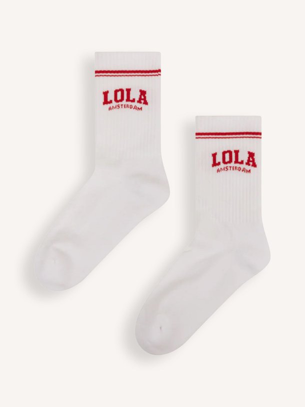 Ontdek de Katoenmix logo sokken van The Lola Club in de kleur Rood bij Orangebag. Op werkdagen voor 21:45 besteld, morgen in huis.