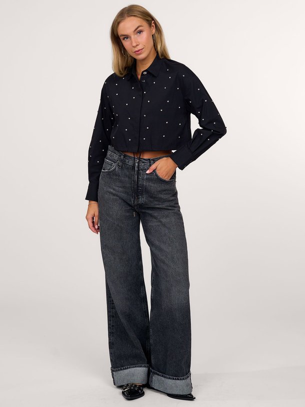 Ontdek de Luciole katoenmix cropped blouse met strass van Suncoo in de kleur zwart bij Orangebag. Op werkdagen voor 21:45 besteld, morgen in huis.