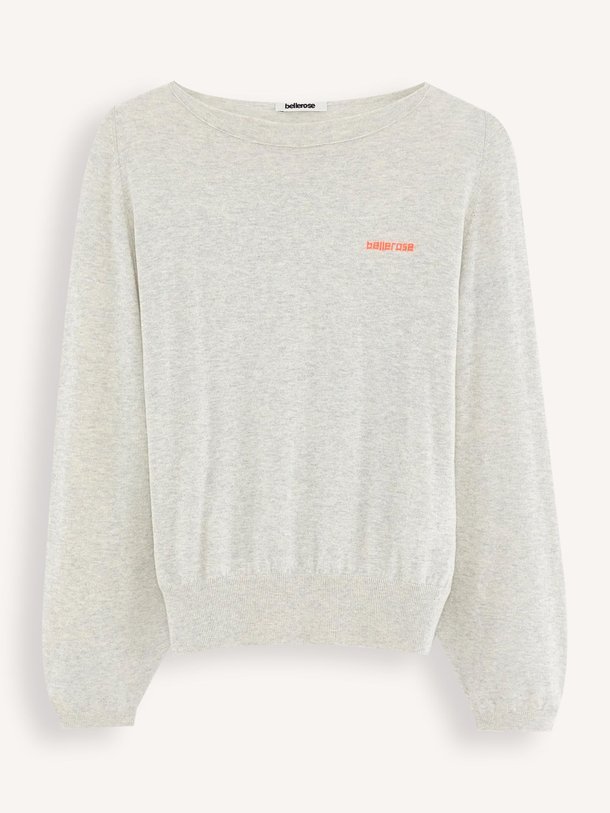 Ontdek de Geros wol/katoenmix gemêleerde sweater van Bellerose in de kleur Grijs bij Orangebag. Op werkdagen voor 21:45 besteld, morgen in huis.