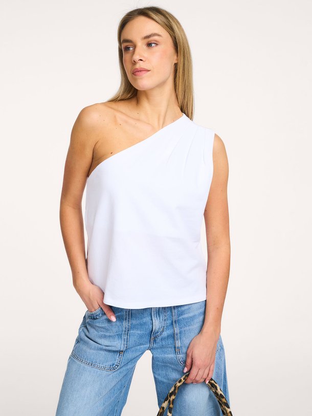 Ontdek de Levy organic cotton one shoulder top van Alchemist in de kleur Wit bij Orangebag. Op werkdagen voor 21:45 besteld, morgen in huis.