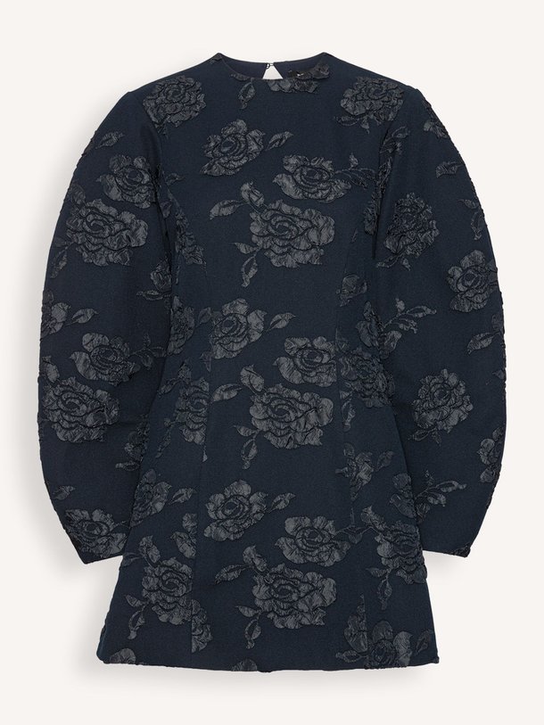 Ontdek de Lelia geweven jurk met dessin van Rotate Birger Christensen in de kleur Donkerblauw bij Orangebag. Op werkdagen voor 21:45 besteld, morgen in huis.
