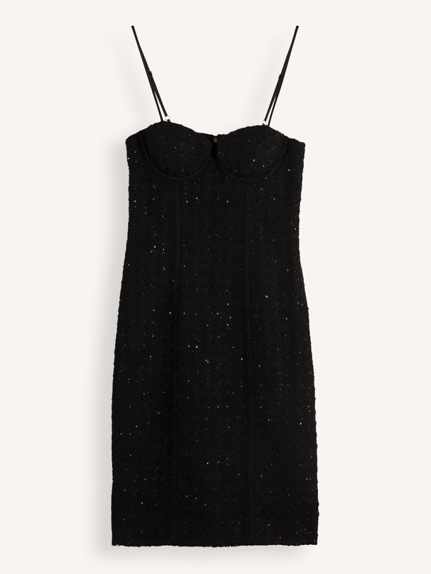 Ontdek de Wolmix bouclé jurk met pailletten van Rotate Birger Christensen in de kleur zwart bij Orangebag. Op werkdagen voor 21:45 besteld, morgen in huis.