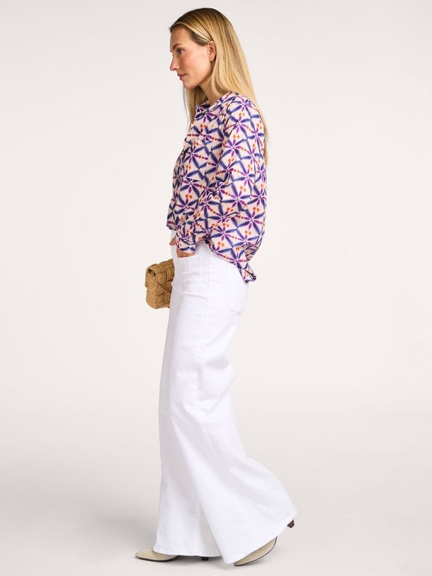 Ontdek de Lalla katoenen blouse met print van La Fee Maraboutee in de kleur paars bij Orangebag. Op werkdagen voor 21:45 besteld, morgen in huis.
