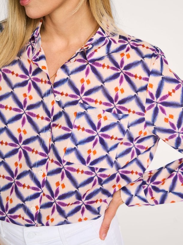 Ontdek de Lalla katoenen blouse met print van La Fee Maraboutee in de kleur paars bij Orangebag. Op werkdagen voor 21:45 besteld, morgen in huis.