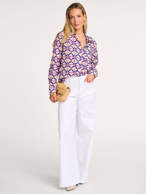 Ontdek de Lalla katoenen blouse met print van La Fee Maraboutee in de kleur paars bij Orangebag. Op werkdagen voor 21:45 besteld, morgen in huis.