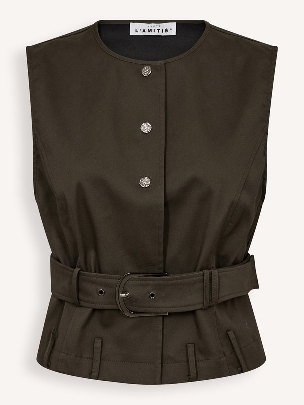 Haute L'Amitié Enya katoenmix gilet - Donkergroen Ontdek de Enya katoenmix gilet van Haute L'Amitié in de kleur Donkergroen bij Orangebag. Op werkdagen voor 21:45 besteld, morgen in huis.