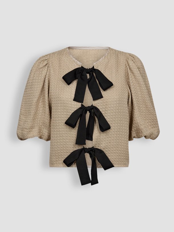 Ontdek de Brit geweven reversible top met lurex van Co'Couture in de kleur zand bij Orangebag. Op werkdagen voor 21:45 besteld, morgen in huis.