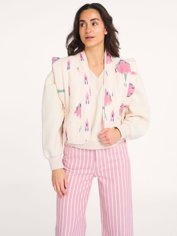 Ontdek de Isla katoenen gilet met print van By-Bar in de kleur Beige bij Orangebag. Op werkdagen voor 21:45 besteld, morgen in huis.