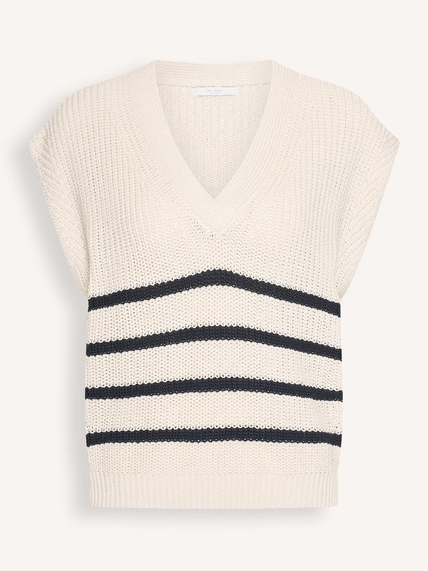 Ontdek de Lune katoenmix gestreepte spencer van By-Bar in de kleur Off-white bij Orangebag. Op werkdagen voor 21:45 besteld, morgen in huis.