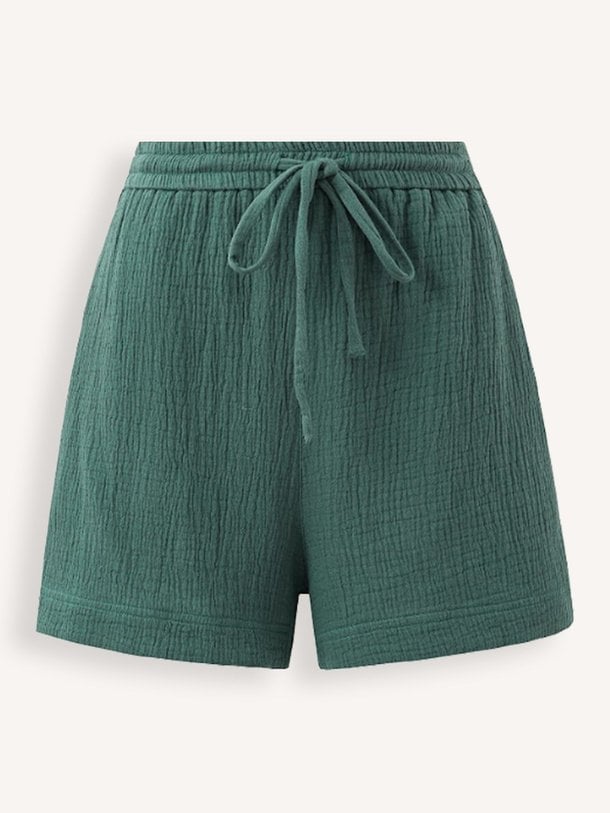 Frnch Katoenen Seersucker Short - Donkergroen Ontdek de Katoenen seersucker short van Frnch in de kleur donkergroen bij Orangebag. Op werkdagen voor 21:45 besteld, morgen in huis.