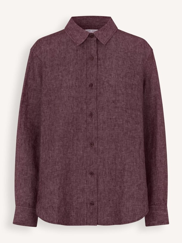 Ontdek de Saloves linnen blouse van Samsoe Samsoe in de kleur Aubergine bij Orangebag. Op werkdagen voor 21:45 besteld, morgen in huis.