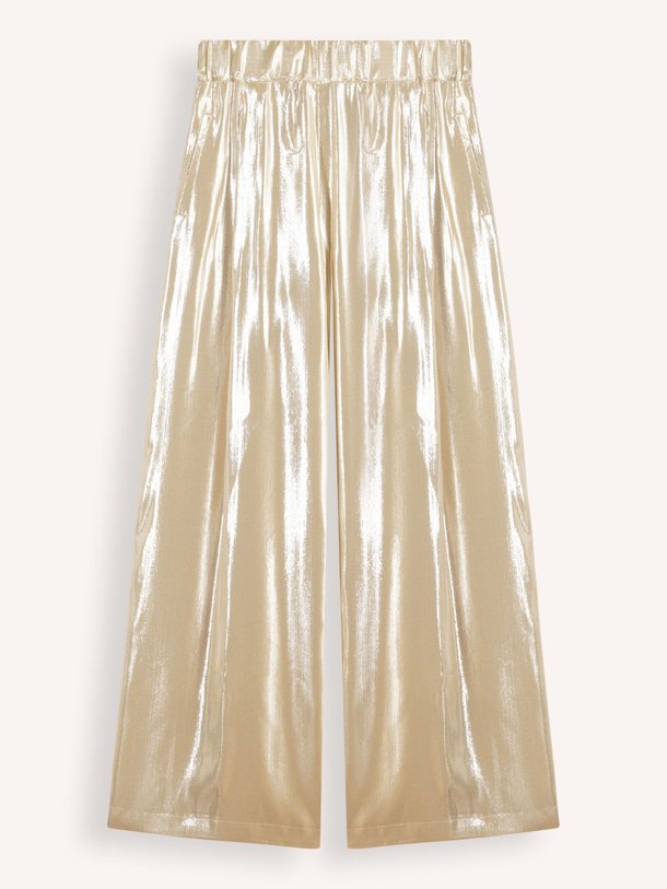 Ontdek de Zijdemix glanzende broek van Semicouture in de kleur champagne bij Orangebag. Op werkdagen voor 21:45 besteld, morgen in huis.
