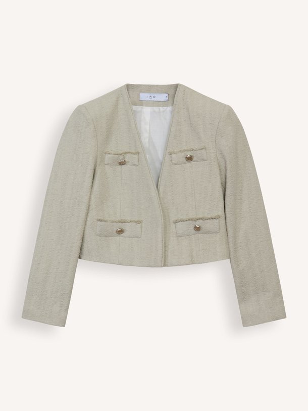 Ontdek de Milani katoenmix bouclé jasje van Iro in de kleur beige bij Orangebag. Op werkdagen voor 21:45 besteld, morgen in huis.