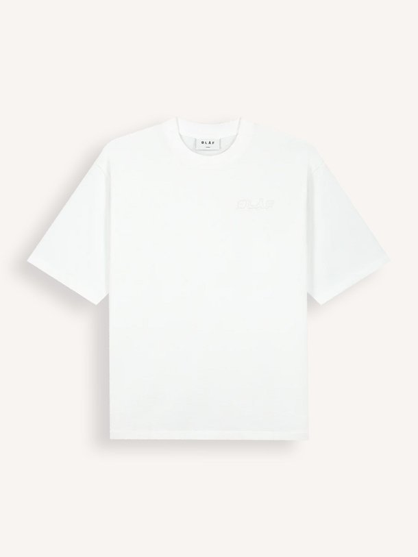 Ontdek de Katoenen logo T-shirt van OLAF in de kleur wit bij Orangebag. Op werkdagen voor 21:45 besteld, morgen in huis.