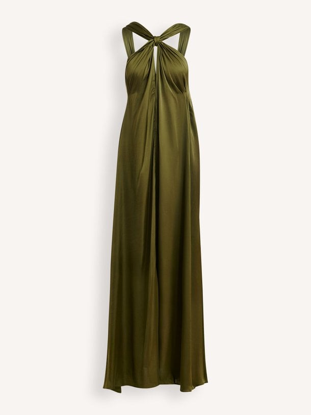 Ontdek de Jacobean viscose maxi jurk van Essentiel Antwerp in de kleur Olijfgroen bij Orangebag. Op werkdagen voor 21:45 besteld, morgen in huis.