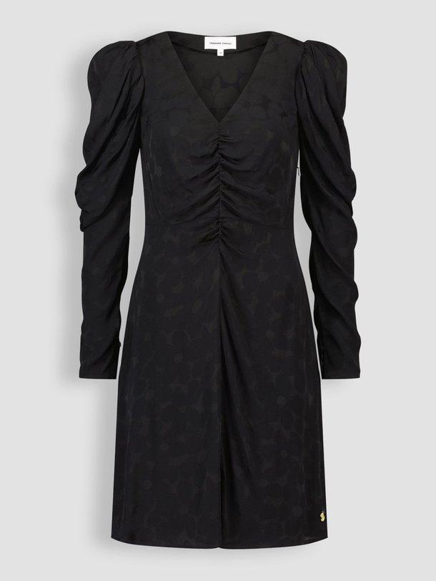 Ontdek de Vera viscosemix jurk met dessin van Fabienne Chapot in de kleur zwart bij Orangebag. Op werkdagen voor 21:45 besteld, morgen in huis.