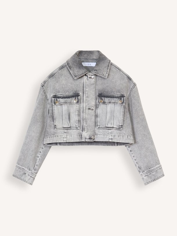 Ontdek de Alessio denim cropped jasje van Iro in de kleur lichtgrijs bij Orangebag. Op werkdagen voor 21:45 besteld, morgen in huis.