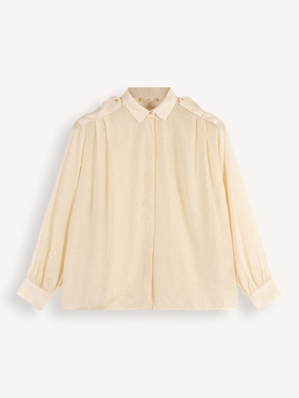 Ontdek de Ginger Lux viscosemix lurex blouse van Sessun in de kleur ecru bij Orangebag. Op werkdagen voor 21:45 besteld, morgen in huis.