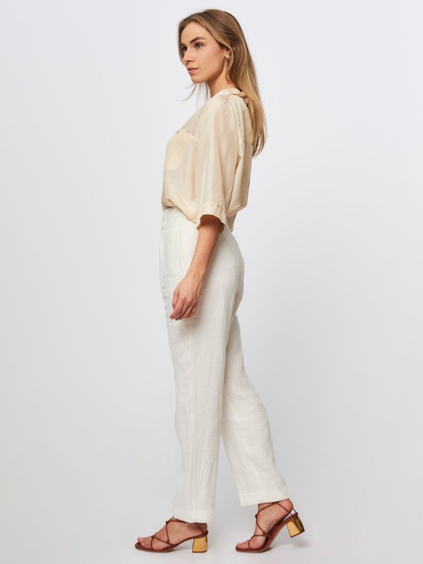 Ontdek de Linnen pantalon van forte_forte in de kleur off-white bij Orangebag. Op werkdagen voor 21:45 besteld, morgen in huis.