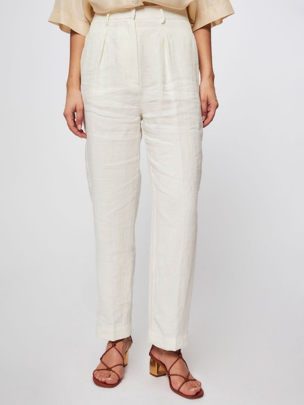 Ontdek de Linnen pantalon van forte_forte in de kleur off-white bij Orangebag. Op werkdagen voor 21:45 besteld, morgen in huis.