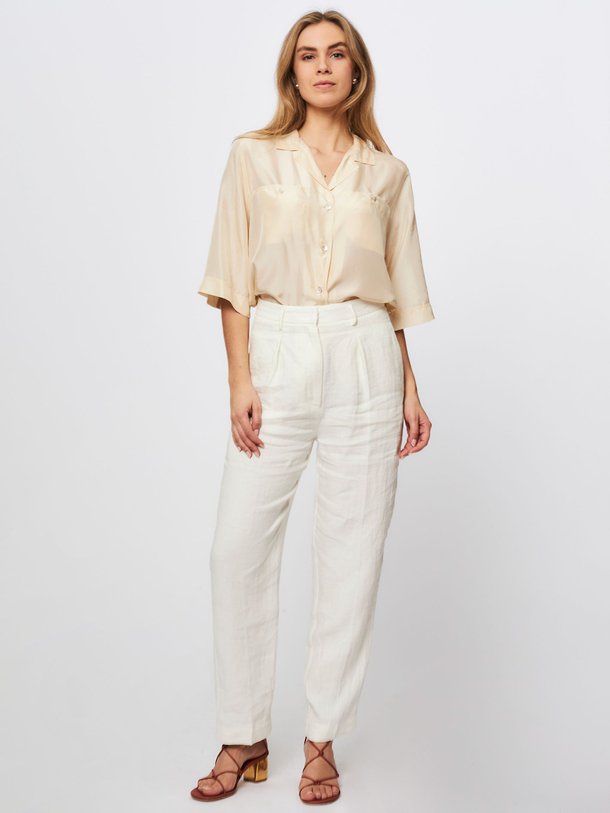 Ontdek de Linnen pantalon van forte_forte in de kleur off-white bij Orangebag. Op werkdagen voor 21:45 besteld, morgen in huis.