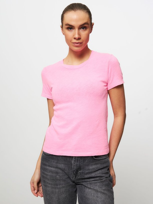 Ontdek de Sonoma katoenen slub T-shirt van American Vintage in de kleur roze bij Orangebag. Op werkdagen voor 21:45 besteld, morgen in huis.