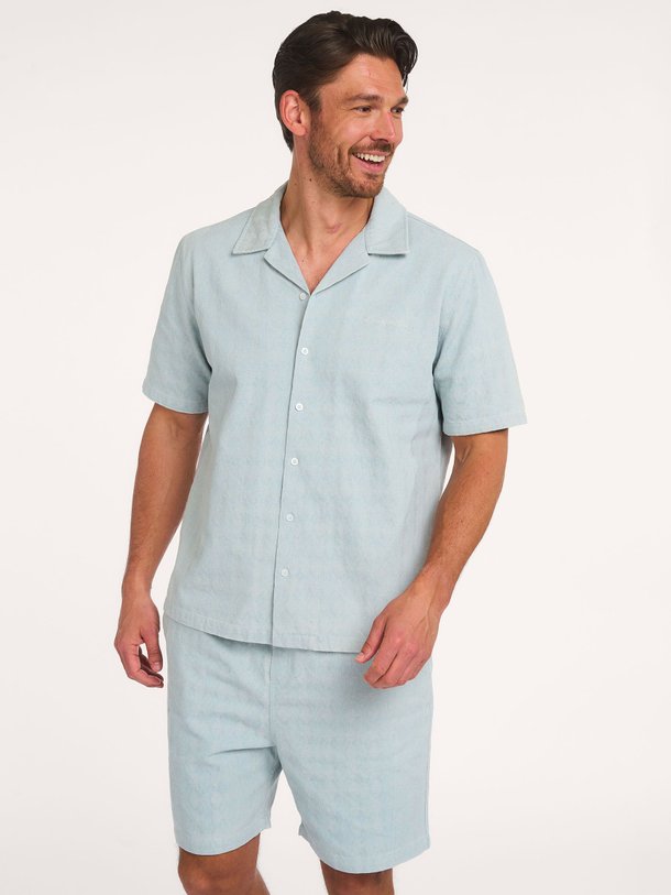 Ontdek de Saltern denim overhemd met dessin van Law of the Sea in de kleur Blauwgrijs bij Orangebag. Op werkdagen voor 21:45 besteld, morgen in huis.