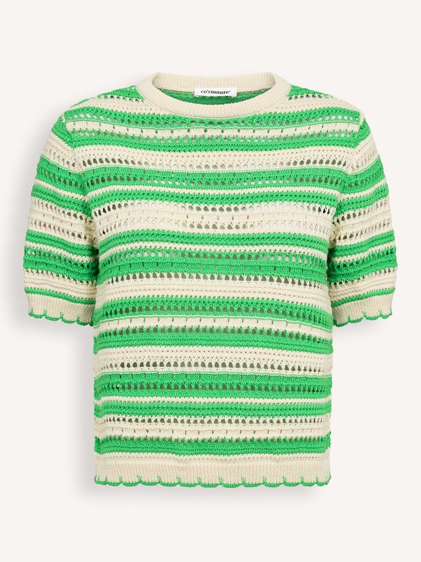 Ontdek de Odette organic cotton gestreepte top van Co'Couture in de kleur Groen bij Orangebag. Op werkdagen voor 21:45 besteld, morgen in huis.