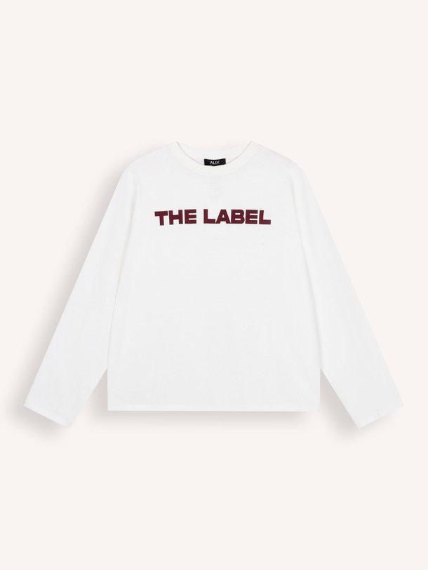 Ontdek de Katoenen logo longsleeve van Alix The Label in de kleur Off-white bij Orangebag. Op werkdagen voor 21:45 besteld, morgen in huis.