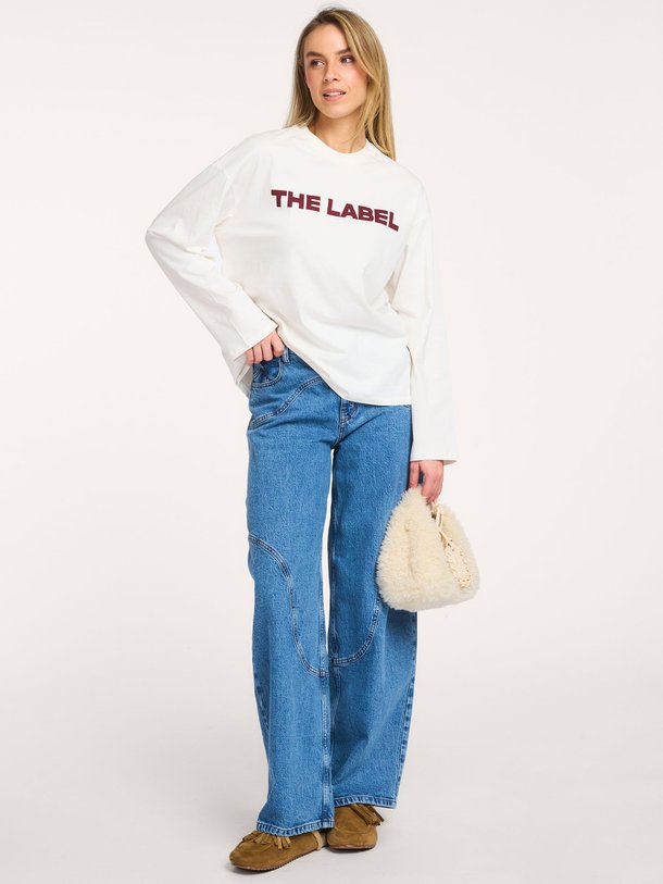 Ontdek de Katoenen logo longsleeve van Alix The Label in de kleur Off-white bij Orangebag. Op werkdagen voor 21:45 besteld, morgen in huis.