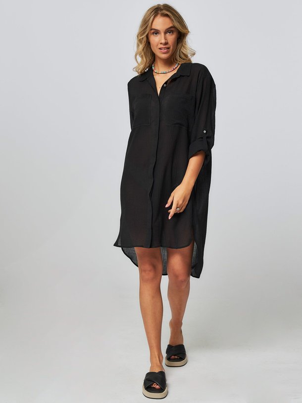 Ontdek de Beach Basics Crinkle Twill Beach Shirt van Seafolly in de kleur zwart bij Orangebag. Op werkdagen voor 21:45 besteld, morgen in huis.