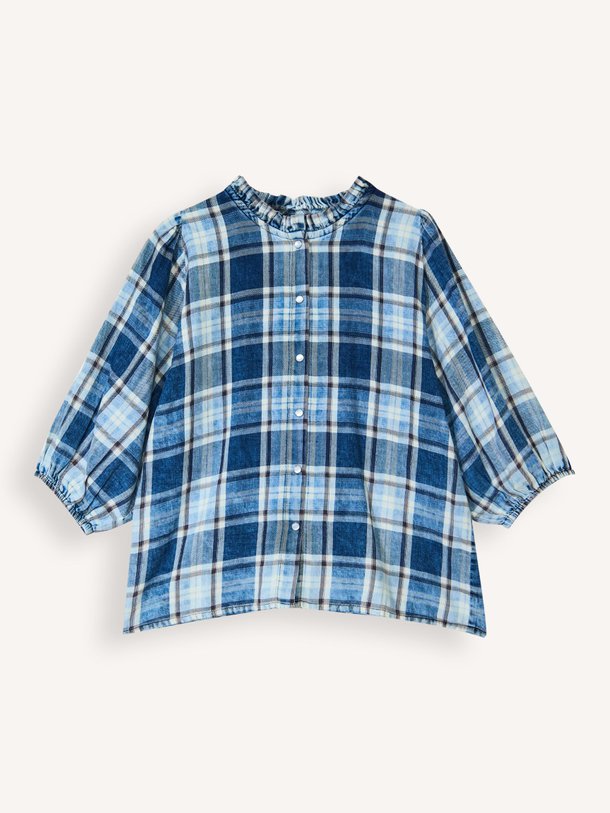 Ontdek de Katoenen geruite blouse van Summum in de kleur Blauw bij Orangebag. Op werkdagen voor 21:45 besteld, morgen in huis.