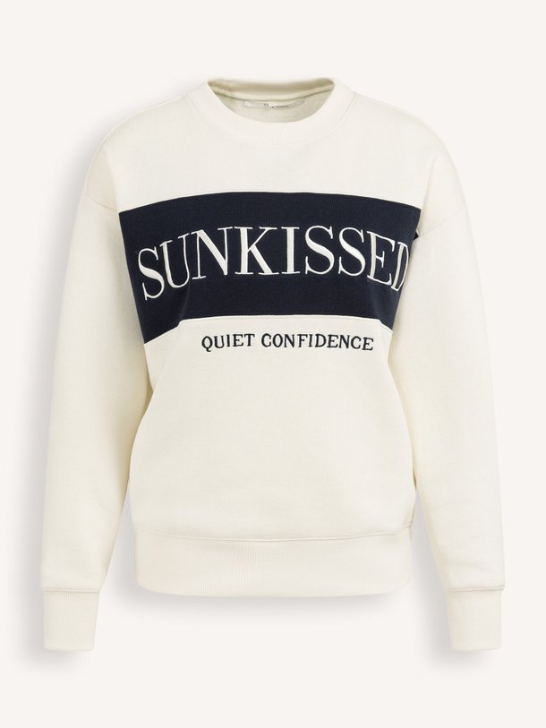Ontdek de Katoenmix sweater van Yaya in de kleur Crème bij Orangebag. Op werkdagen voor 21:45 besteld, morgen in huis.