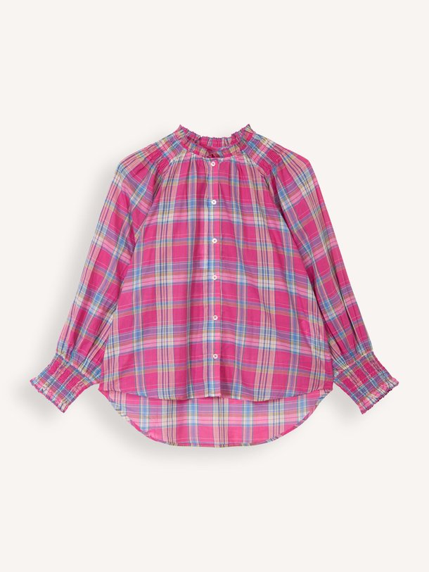 Ontdek de Cassis katoenen geruite blouse van Bellerose in de kleur roze bij Orangebag. Op werkdagen voor 21:45 besteld, morgen in huis.