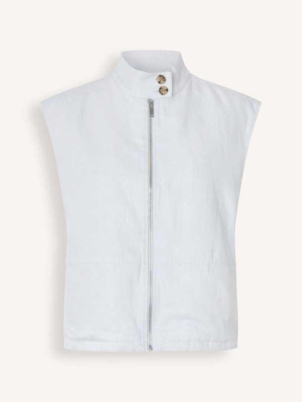 Ontdek de Sakaila katoen/linnenmix gilet van Samsoe Samsoe in de kleur Lichtblauw bij Orangebag. Op werkdagen voor 21:45 besteld, morgen in huis.