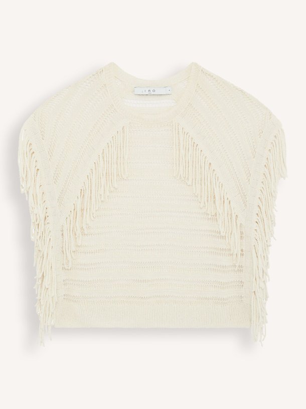 Ontdek de Paulin katoenmix opengewerkte top van Iro in de kleur off-white bij Orangebag. Op werkdagen voor 21:45 besteld, morgen in huis.