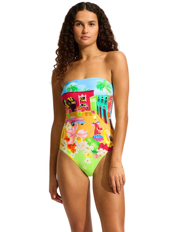 Ontdek de Cuba Bandeau One Piece van Seafolly in de kleur turquoise bij Orangebag. Op werkdagen voor 21:45 besteld, morgen in huis.