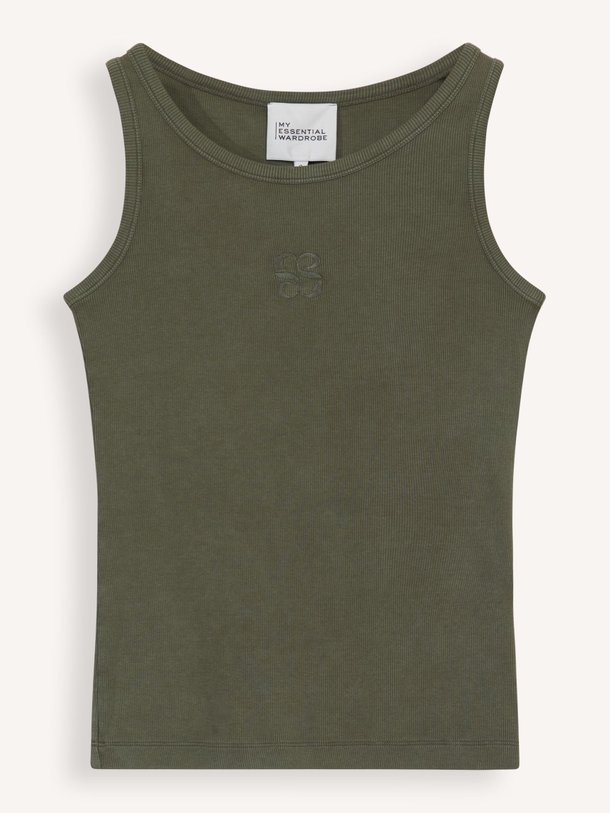 Ontdek de Mandy katoenmix logo rib tanktop van My Essential Wardrobe in de kleur groen bij Orangebag. Op werkdagen voor 21:45 besteld, morgen in huis.