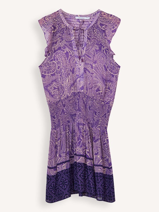 Ontdek de Flana viscose jurk met print van La Fee Maraboutee in de kleur Paars bij Orangebag. Op werkdagen voor 21:45 besteld, morgen in huis.