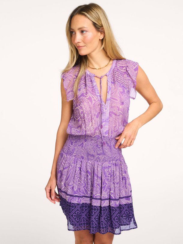 Ontdek de Flana viscose jurk met print van La Fee Maraboutee in de kleur Paars bij Orangebag. Op werkdagen voor 21:45 besteld, morgen in huis.