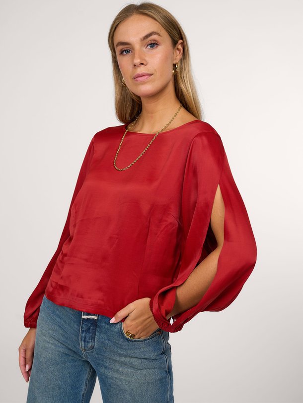 Ontdek de Eefje geweven top van Nathalie Vleeschouwer in de kleur rood bij Orangebag. Op werkdagen voor 21:45 besteld, morgen in huis.