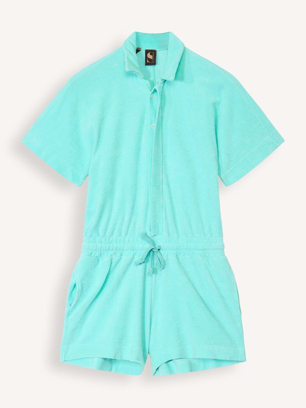 Ontdek de Katoenen badstof jumpsuit van Speezys in de kleur aquablauw bij Orangebag. Op werkdagen voor 21:45 besteld, morgen in huis.