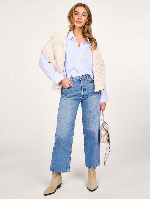 Ontdek de Ren high waist wide leg non-stretch jeans van Agolde in de kleur blauw bij Orangebag. Op werkdagen voor 21:45 besteld, morgen in huis.