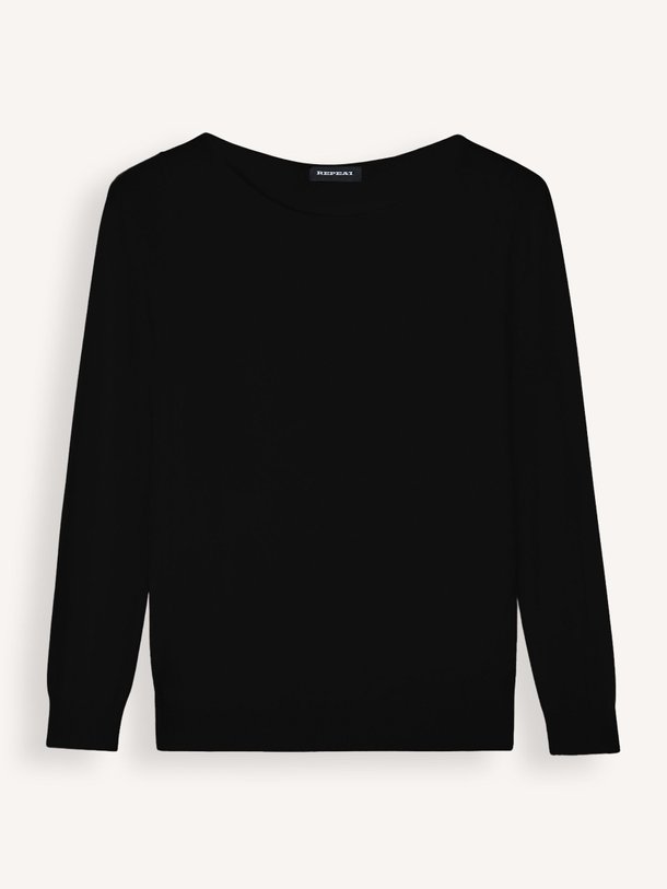 Ontdek de Katoen/viscosemix trui van Repeat in de kleur Zwart bij Orangebag. Op werkdagen voor 21:45 besteld, morgen in huis.