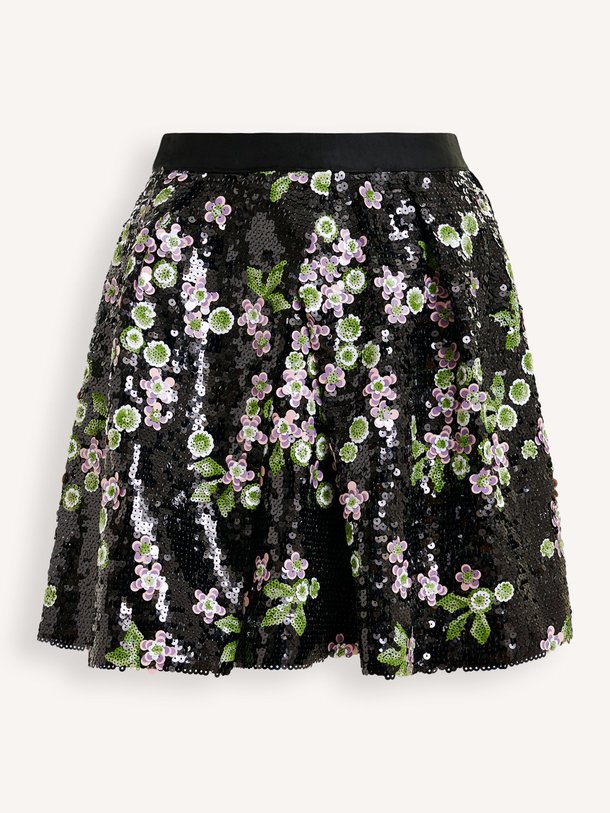 Ontdek de Japanese geweven rok met pailletten van Essentiel Antwerp in de kleur Zwart bij Orangebag. Op werkdagen voor 21:45 besteld, morgen in huis.