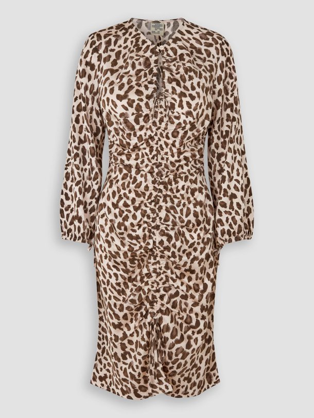 Ontdek de Ameera viscose jurk met leopard print van Baum und Pferdgarten in de kleur ecru bij Orangebag. Op werkdagen voor 21:45 besteld, morgen in huis.