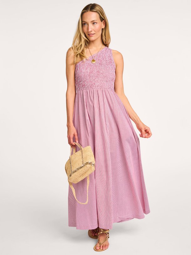 Ontdek de Afsa katoenen gestreepte one shoulder jurk van Frnch in de kleur rood bij Orangebag. Op werkdagen voor 21:45 besteld, morgen in huis.