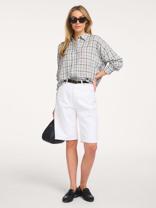 Ontdek de Iris viscose geruite blouse van My Essential Wardrobe in de kleur Grijs bij Orangebag. Op werkdagen voor 21:45 besteld, morgen in huis.